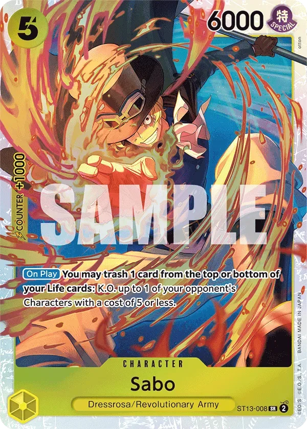 Sabo #ST13-008 Ultra Deck: The Three Brothers One Piece card
