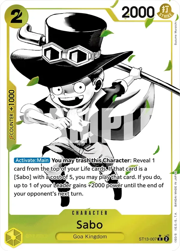 Sabo #ST13-007 Ultra Deck: The Three Brothers One Piece card