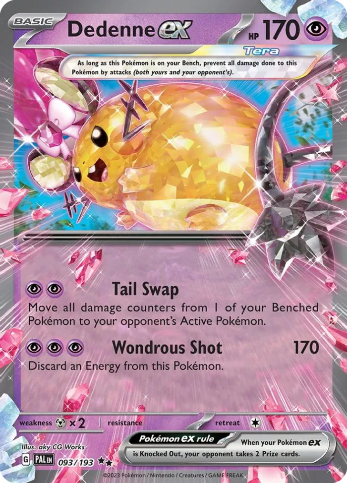 Dedenne ex #93 Paldea Evolved Pokemon card