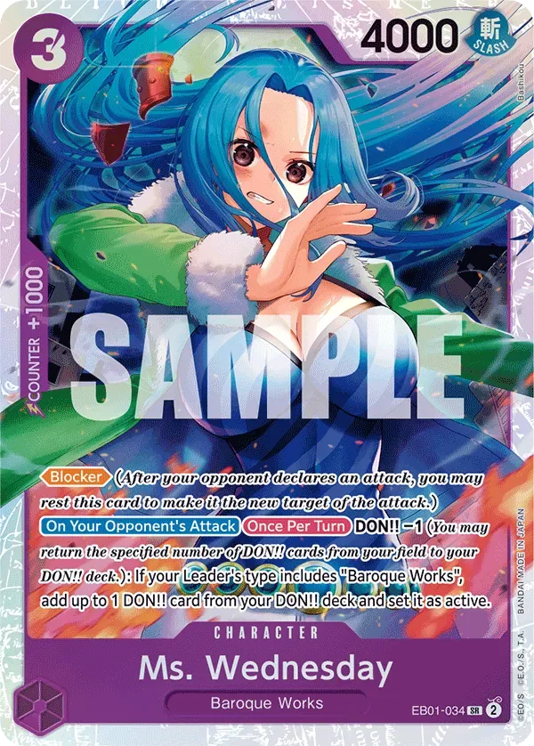 Ms. Wednesday #EB01-034 Memorial Collection One Piece card