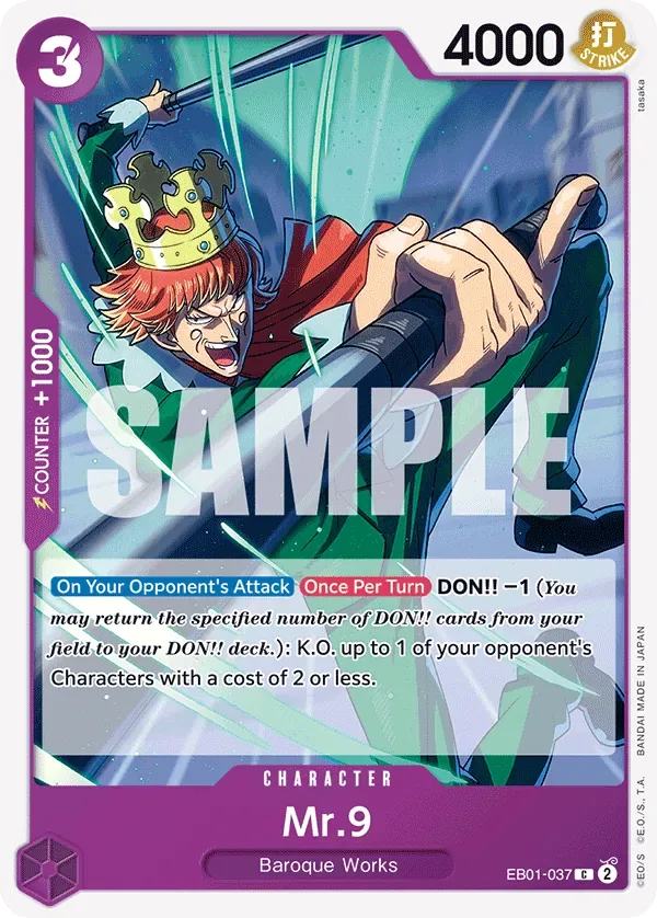 Mr. 9 #EB01-037 Memorial Collection One Piece card