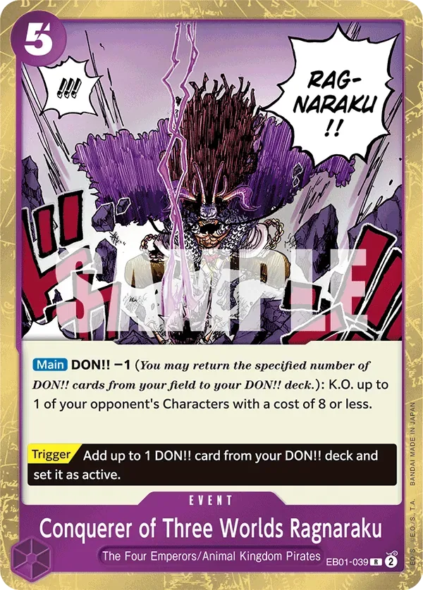 Conquerer of Three Worlds Ragnaraku #EB01-039 Memorial Collection One Piece card