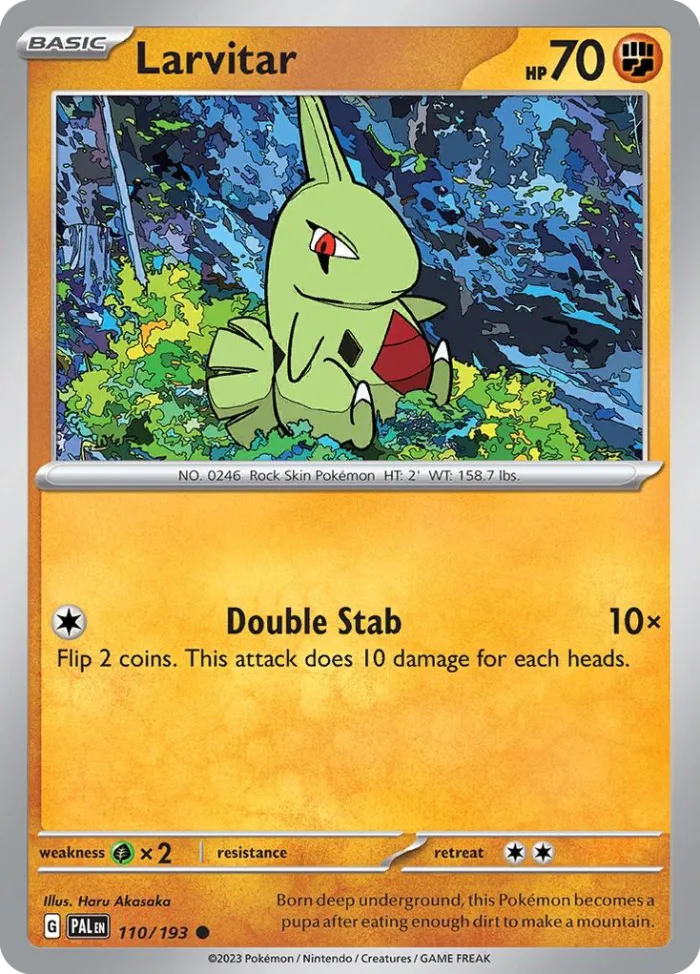 Larvitar #110 Paldea Evolved Pokemon card