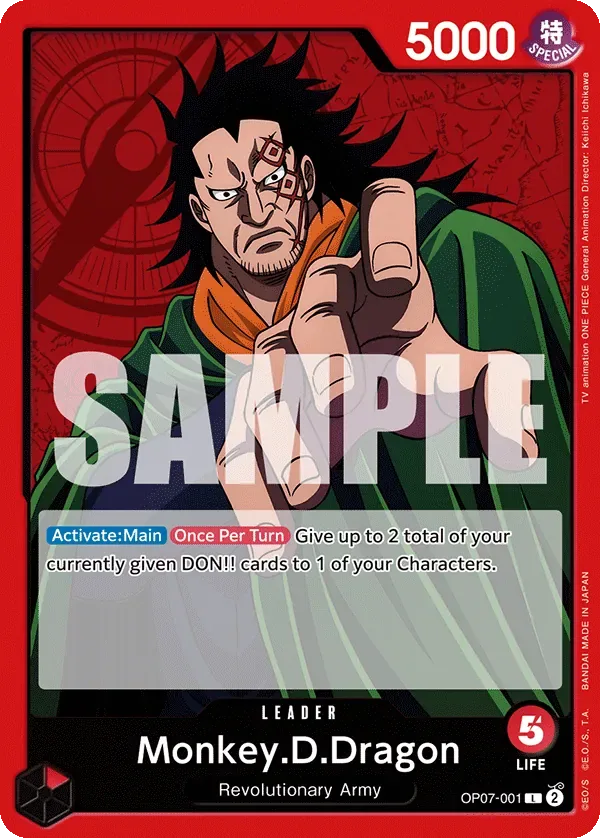 Monkey.D.Dragon #OP07-001 500 Years in the Future One Piece card