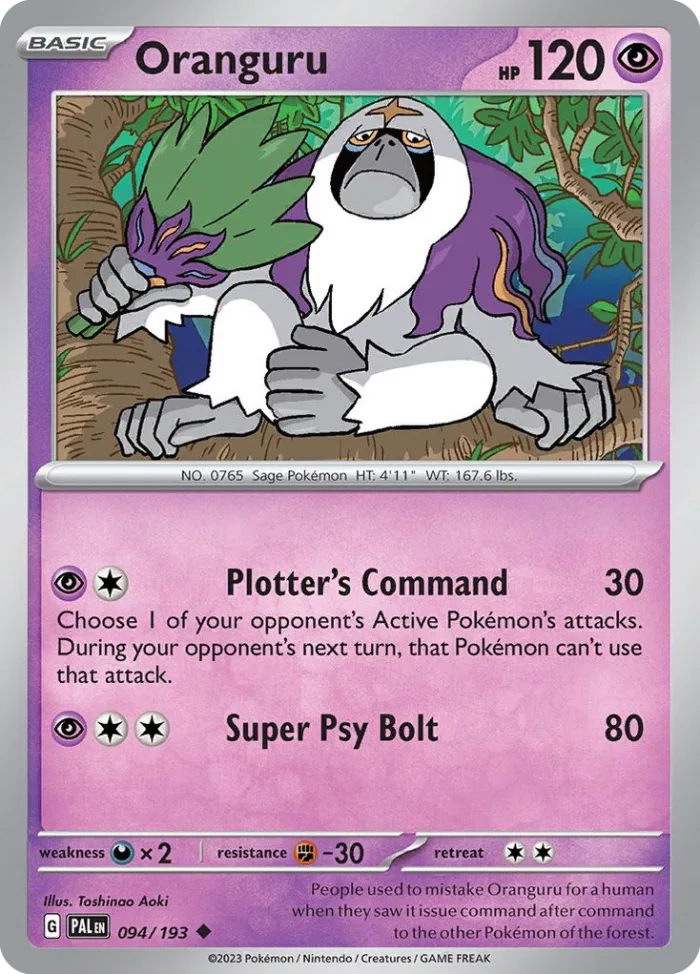 Oranguru #94 Paldea Evolved Pokemon card