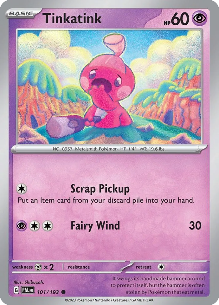Tinkatink #101 Paldea Evolved Pokemon card