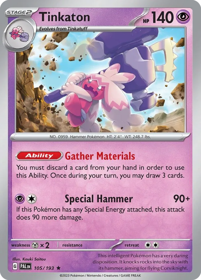 Tinkaton #105 Paldea Evolved Pokemon card