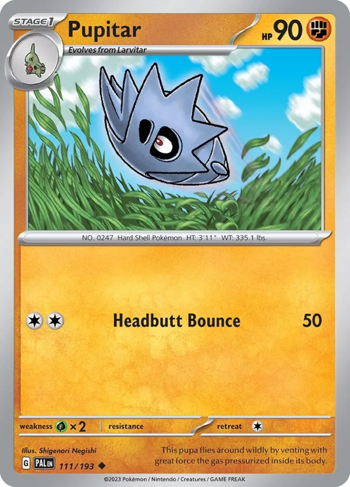 Pupitar #111 Paldea Evolved Pokemon card