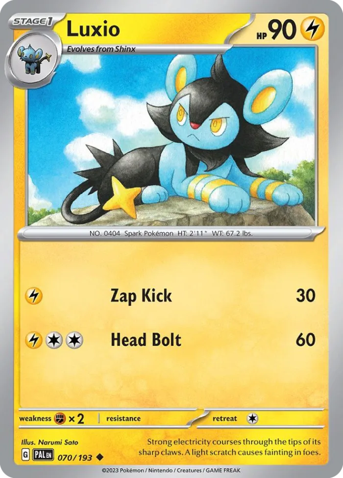 Luxio #70 Paldea Evolved Pokemon card