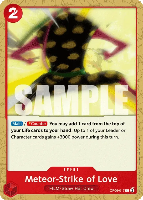 Meteor-Strike of Love #OP06-017 Wings of the Captain One Piece card