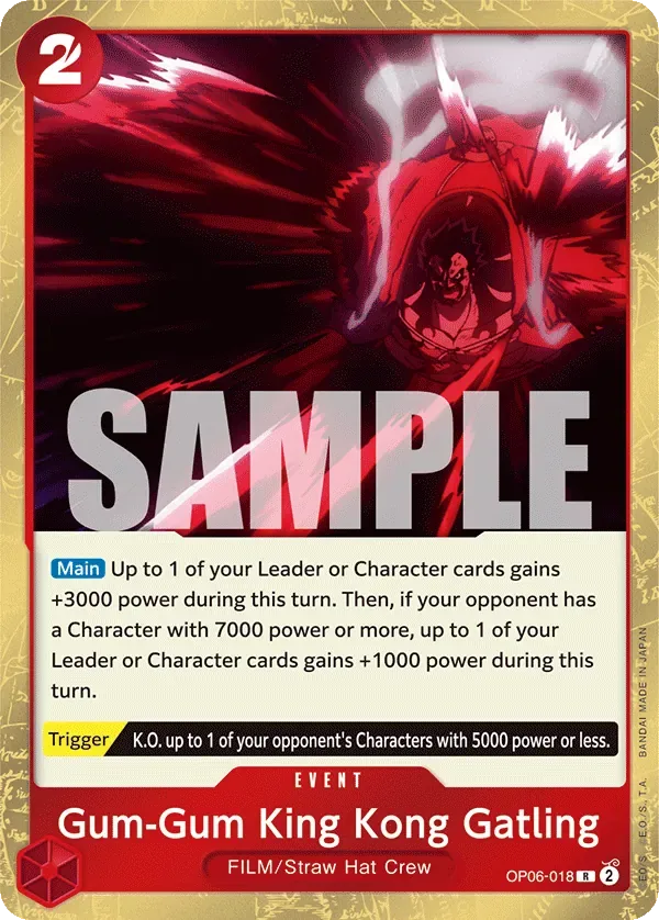 Gum-Gum King Kong Gatling #OP06-018 Wings of the Captain One Piece card