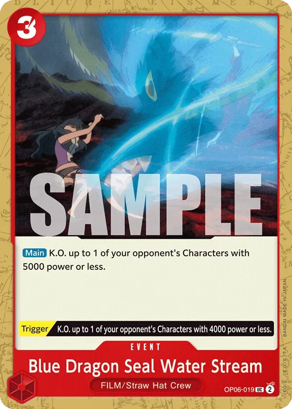 Blue Dragon Seal Water Stream #OP06-019 Wings of the Captain One Piece card