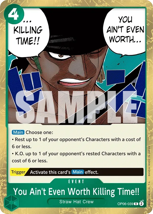 You Ain't Even Worth Killing Time!! #OP06-039 Wings of the Captain One Piece card