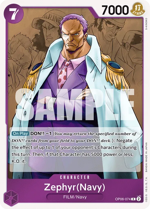 Zephyr (Navy) #OP06-074 Wings of the Captain One Piece card