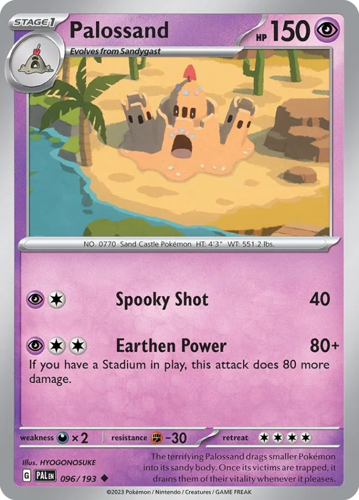 Palossand #96 Paldea Evolved Pokemon card