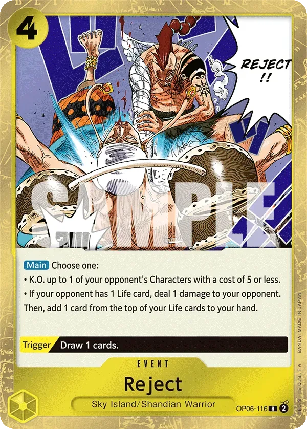 Reject #OP06-116 Wings of the Captain One Piece card