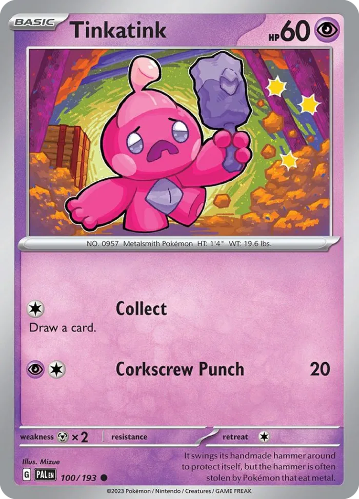 Tinkatink #100 Paldea Evolved Pokemon card