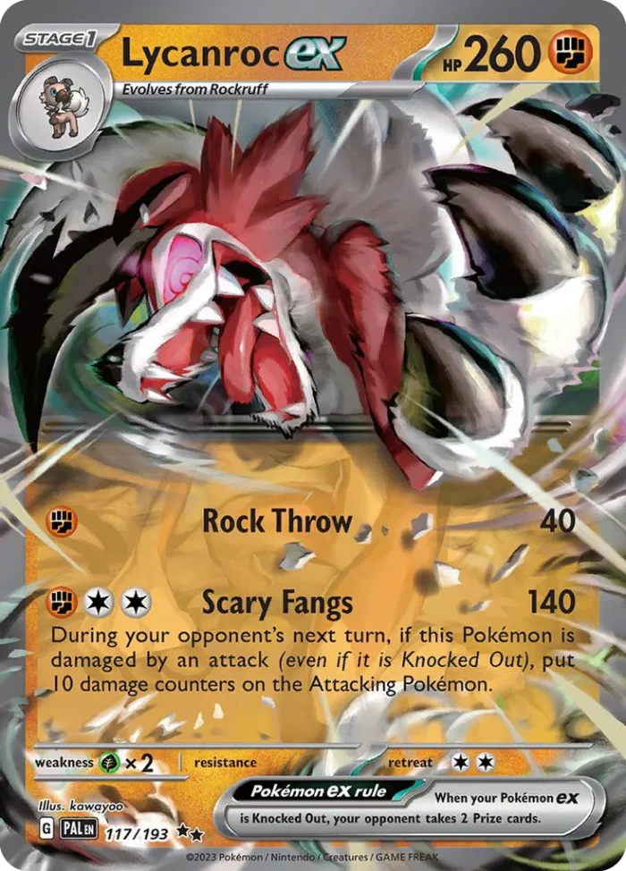 Lycanroc ex #117 Paldea Evolved Pokemon card