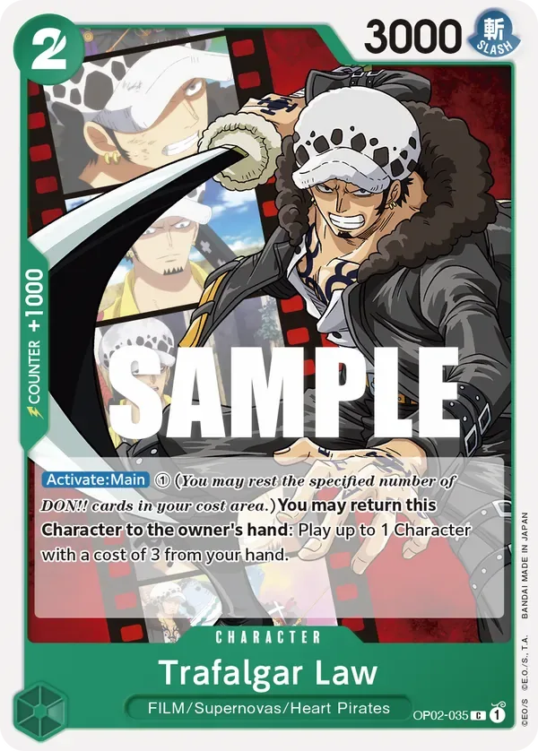 Trafalgar Law #OP02-035 Paramount War One Piece card