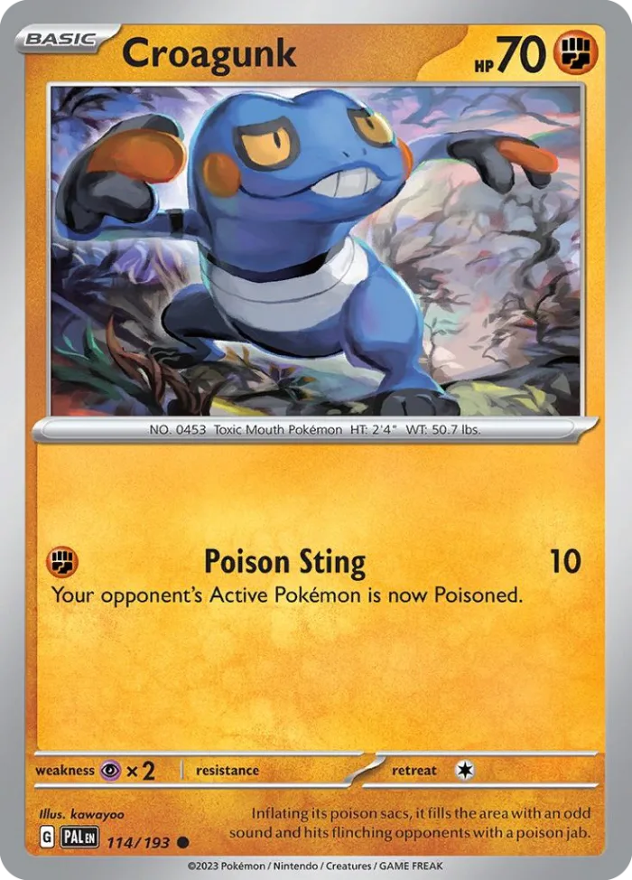 Croagunk #114 Paldea Evolved Pokemon card