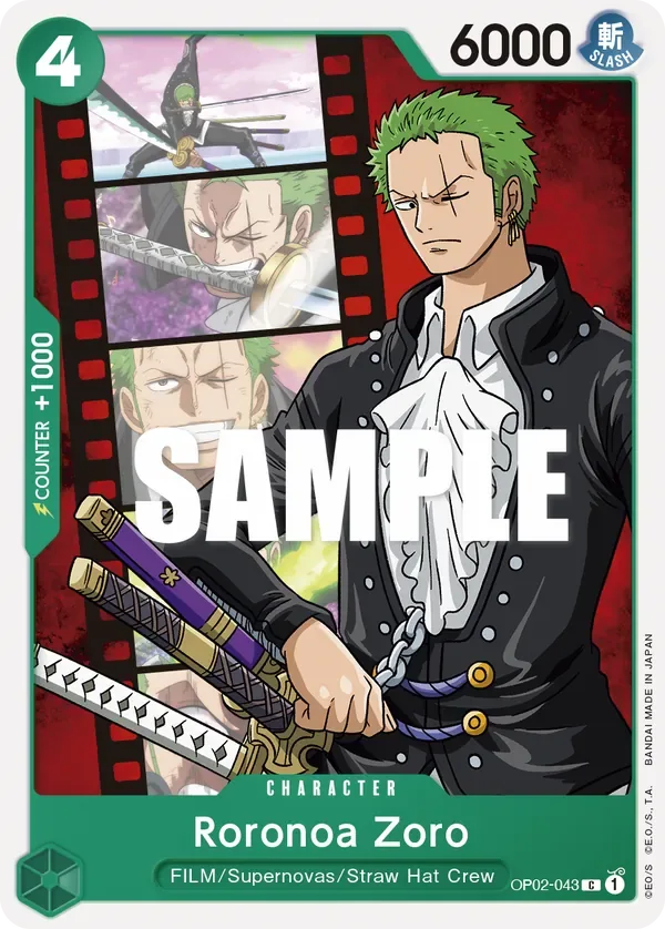 Roronoa Zoro #OP02-043 Paramount War One Piece card