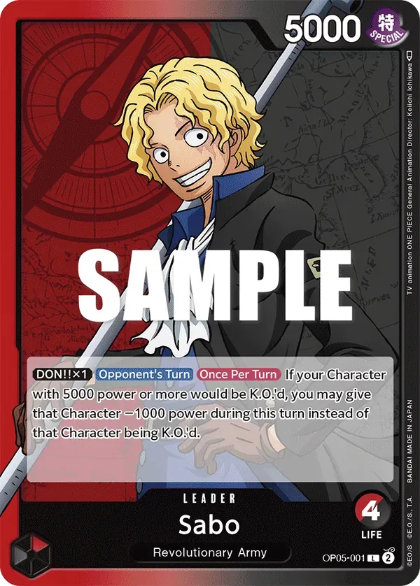 Sabo #OP05-001 Awakening of the New Era One Piece card