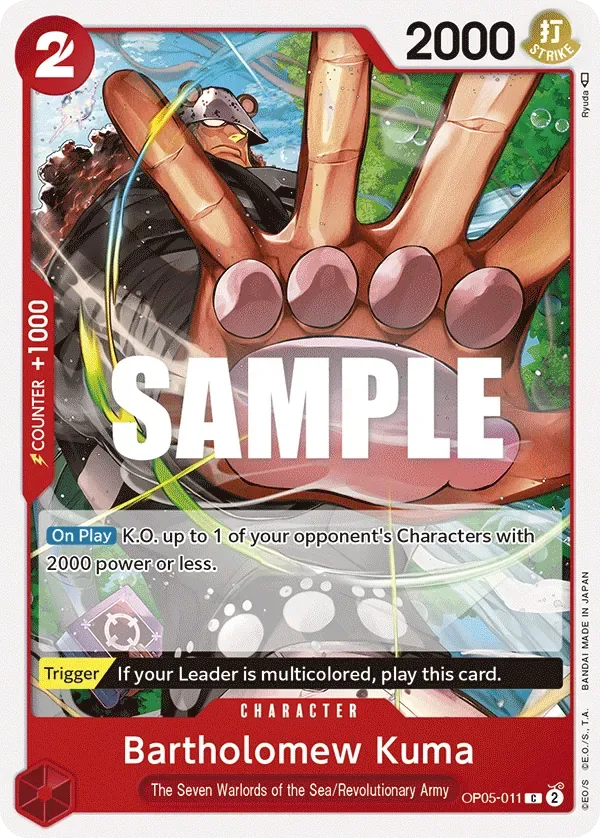 Bartholomew Kuma #OP05-011 Awakening of the New Era One Piece card