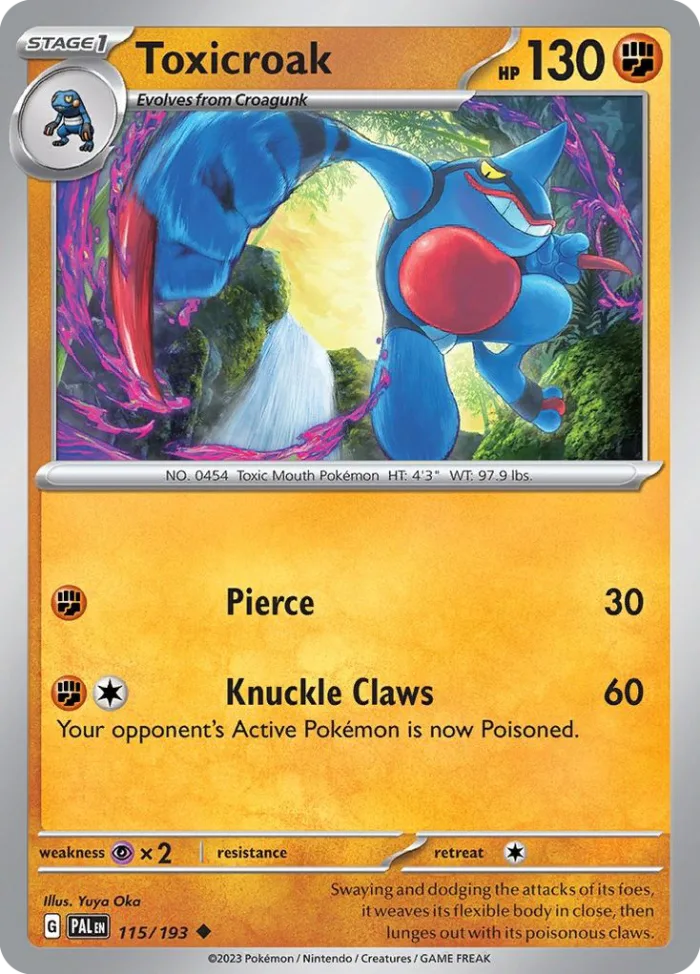 Toxicroak #115 Paldea Evolved Pokemon card