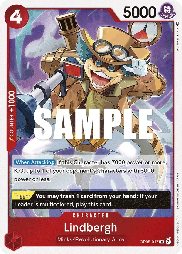 Lindbergh #OP05-017 Awakening of the New Era One Piece card