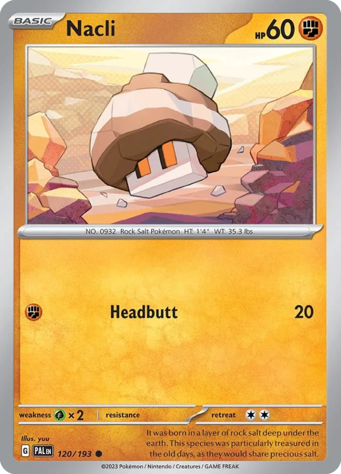 Nacli #120 Paldea Evolved Pokemon card
