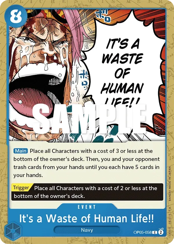It's a Waste of Human Life!! #OP05-058 Awakening of the New Era One Piece card
