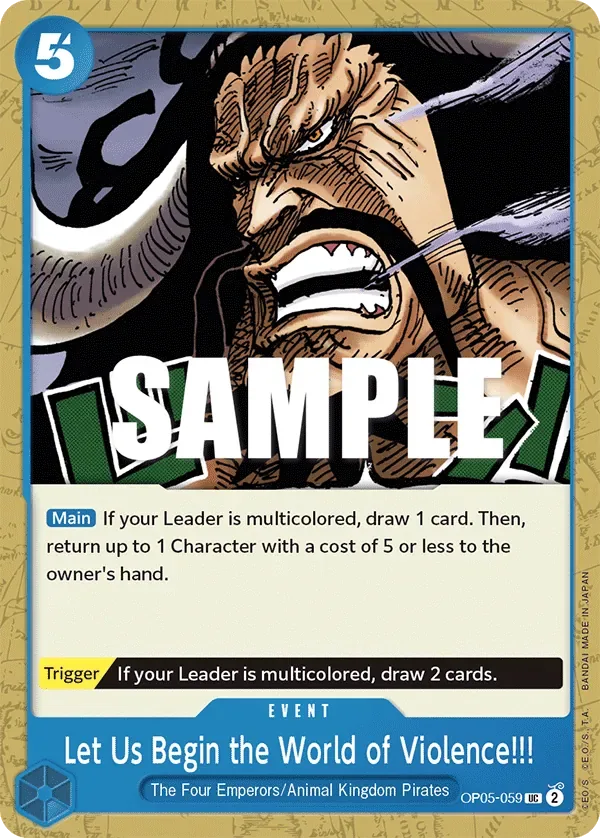 Let Us Begin the World of Violence!!! #OP05-059 Awakening of the New Era One Piece card