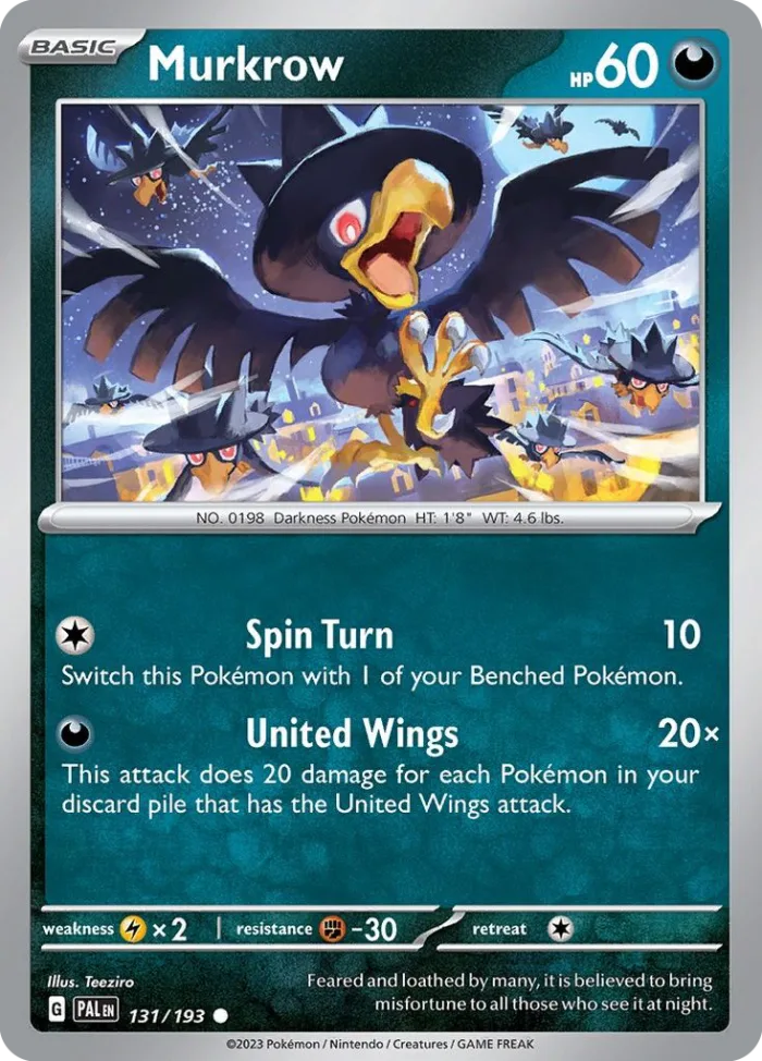 Murkrow #131 Paldea Evolved Pokemon card