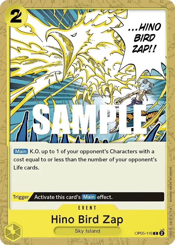 Hino Bird Zap #OP05-116 Awakening of the New Era One Piece card
