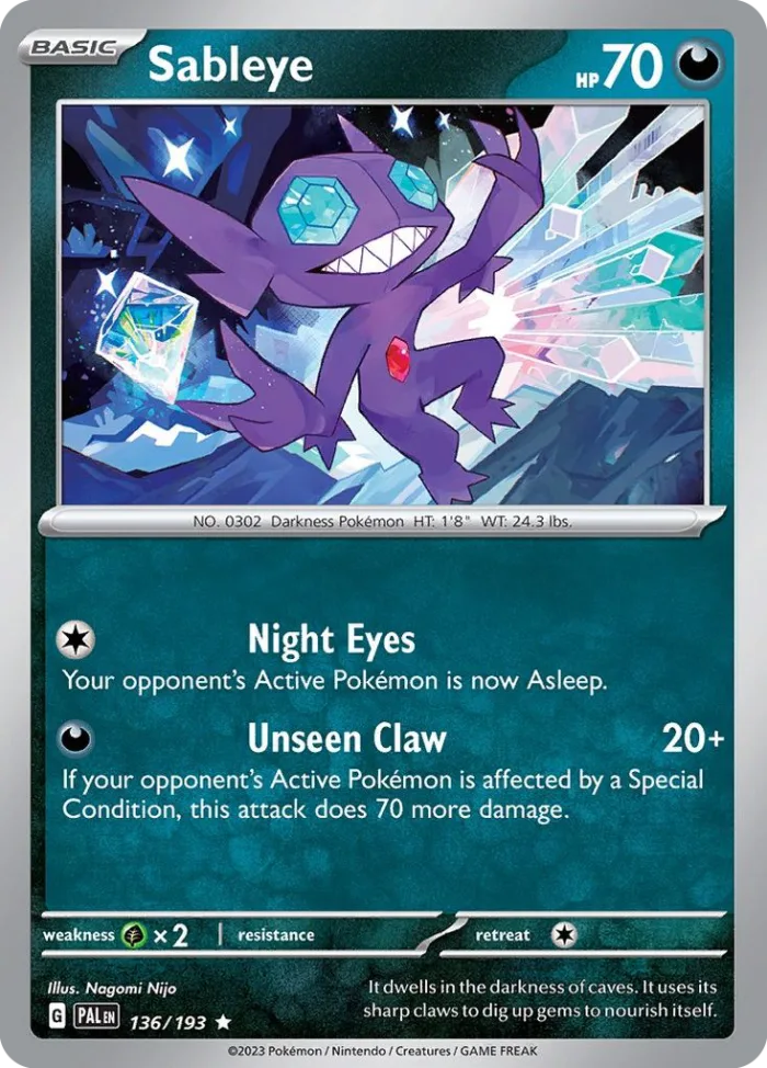 Sableye #136 Paldea Evolved Pokemon card
