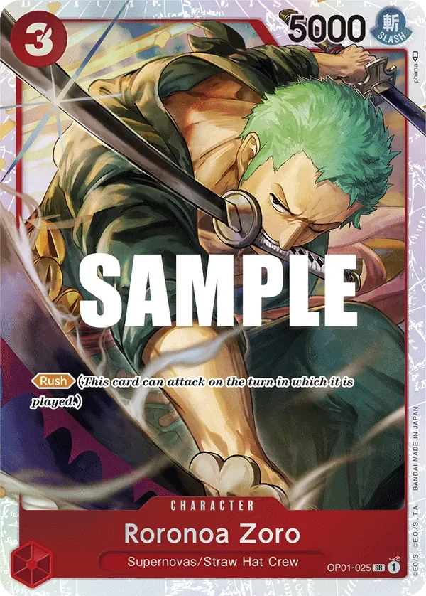 Roronoa Zoro #OP01-025 Ultra Deck: The Three Captains One Piece card