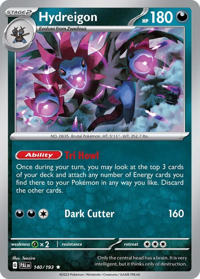 Hydreigon #140 Paldea Evolved Pokemon card