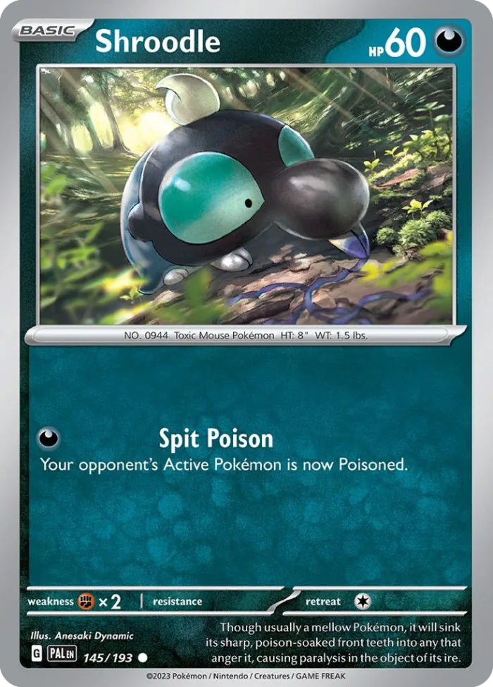 Shroodle #145 Paldea Evolved Pokemon card