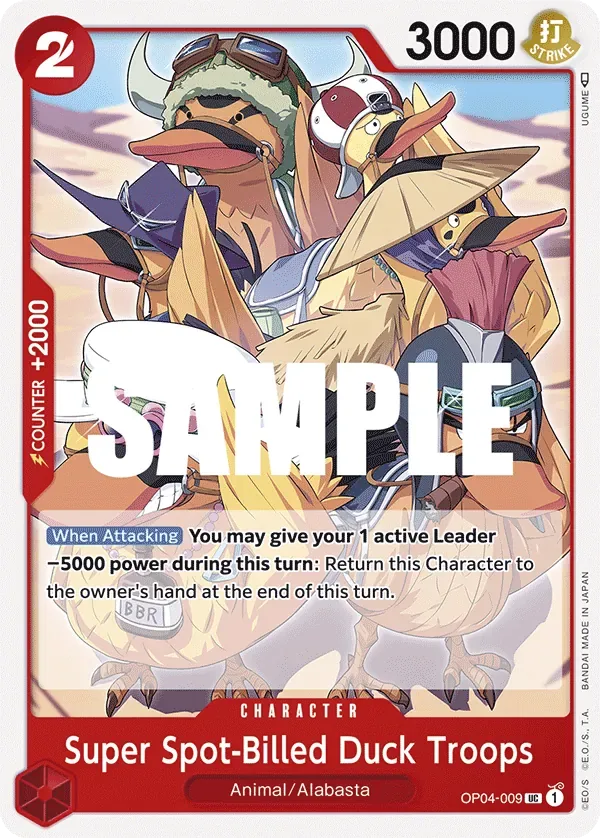 Super Spot-Billed Duck Troops #OP04-009 Kingdoms of Intrigue One Piece card