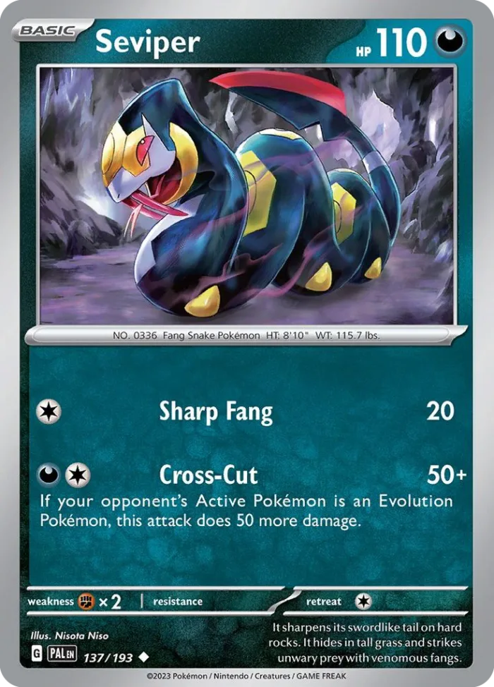 Seviper #137 Paldea Evolved Pokemon card