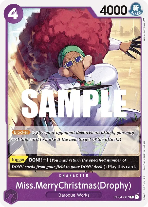 Miss.MerryChristmas(Drophy) #OP04-067 Kingdoms of Intrigue One Piece card