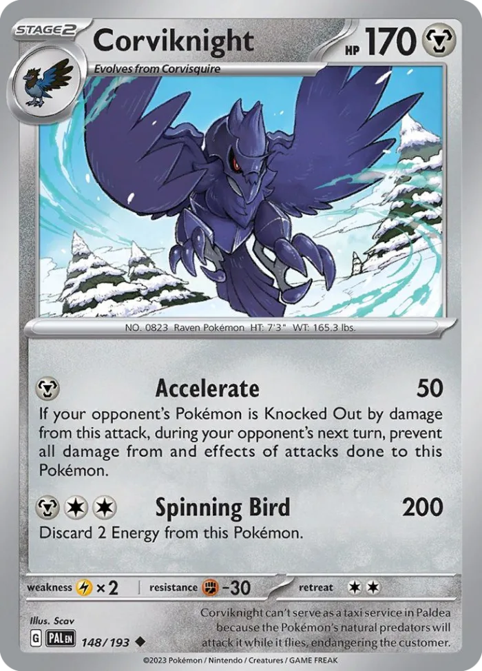 Corviknight #148 Paldea Evolved Pokemon card