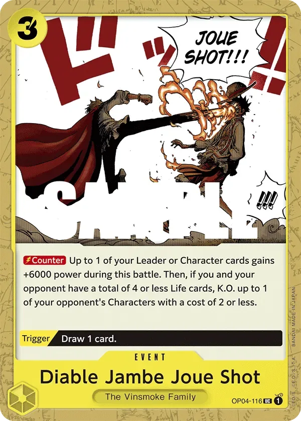 Diable Jambe Joue Shot #OP04-116 Kingdoms of Intrigue One Piece card