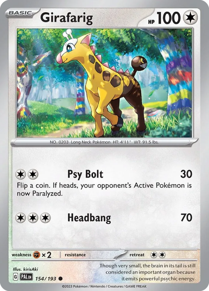 Girafarig #154 Paldea Evolved Pokemon card