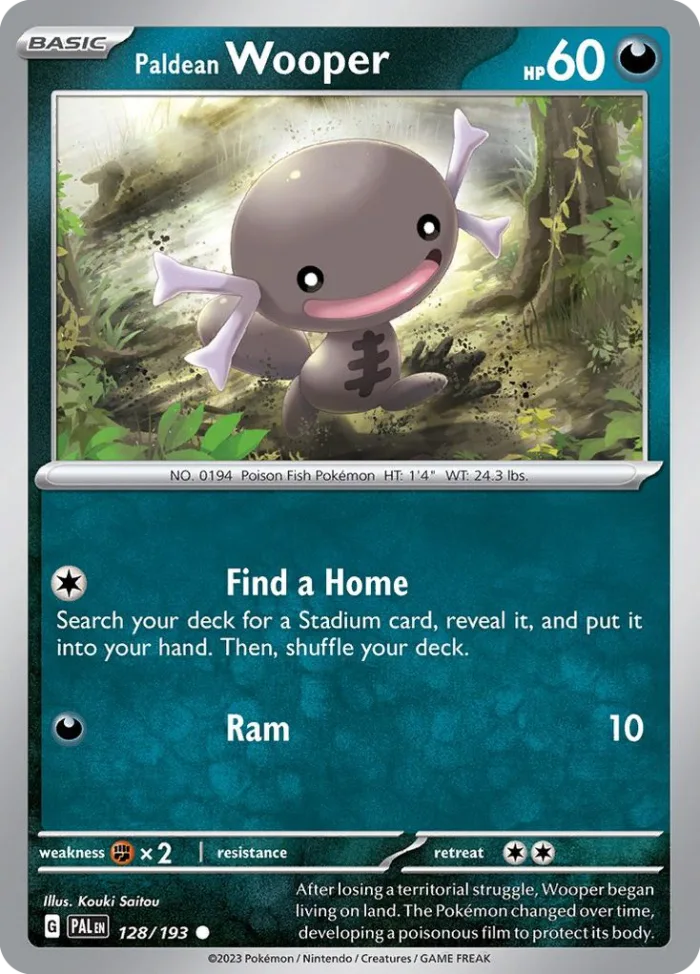 Paldean Wooper #128 Paldea Evolved Pokemon card