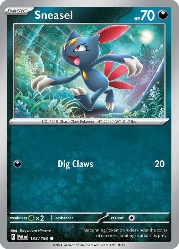 Sneasel #133 Paldea Evolved Pokemon card