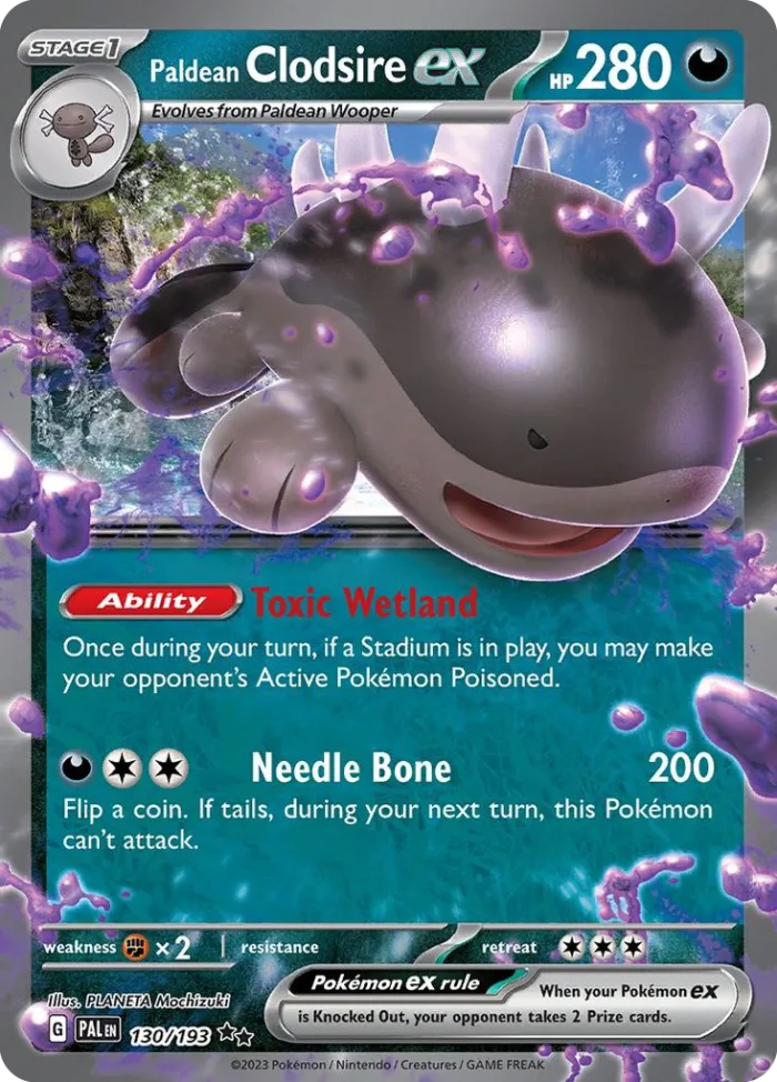 Paldean Clodsire ex #130 Paldea Evolved Pokemon card