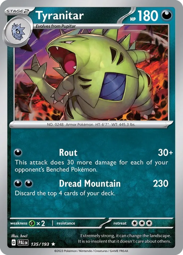 Tyranitar #135 Paldea Evolved Pokemon card