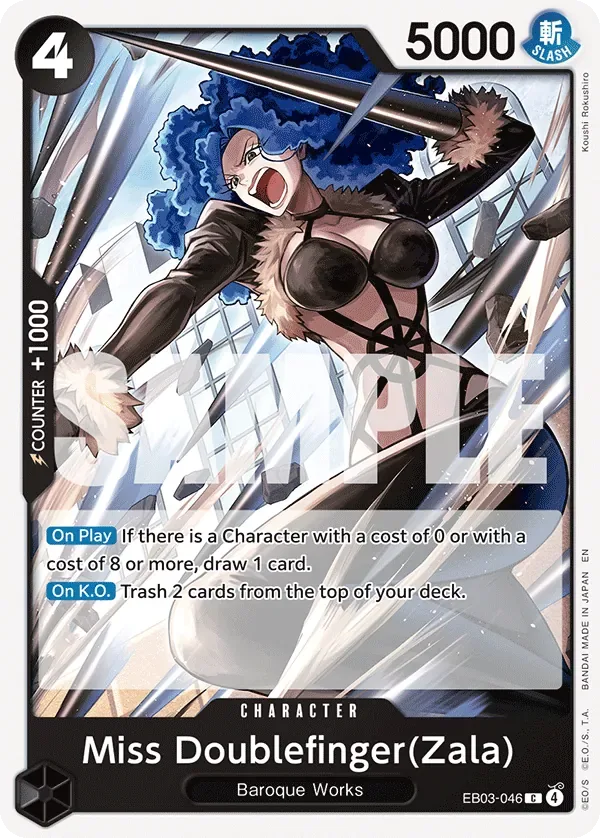 Miss Doublefinger(Zala) #EB03-046 Heroines Edition One Piece card