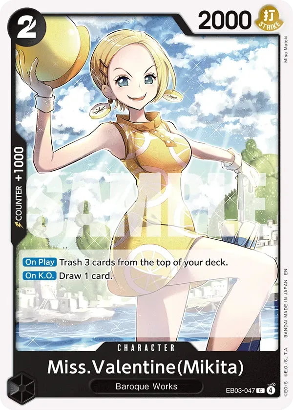 Miss.Valentine(Mikita) #EB03-047 Heroines Edition One Piece card